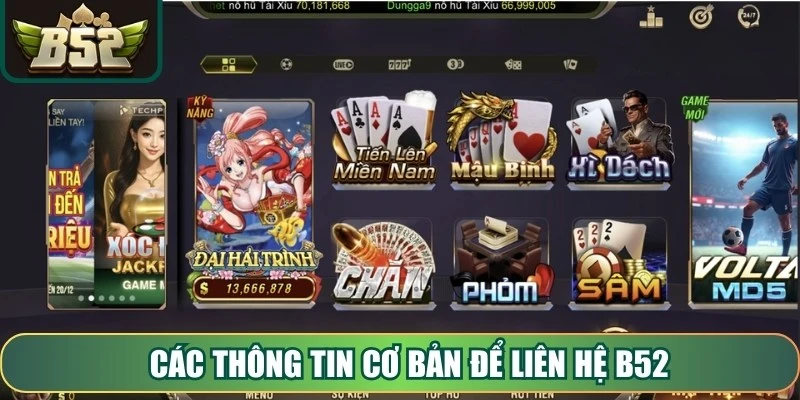 Các thông tin cơ bản để liên hệ B52